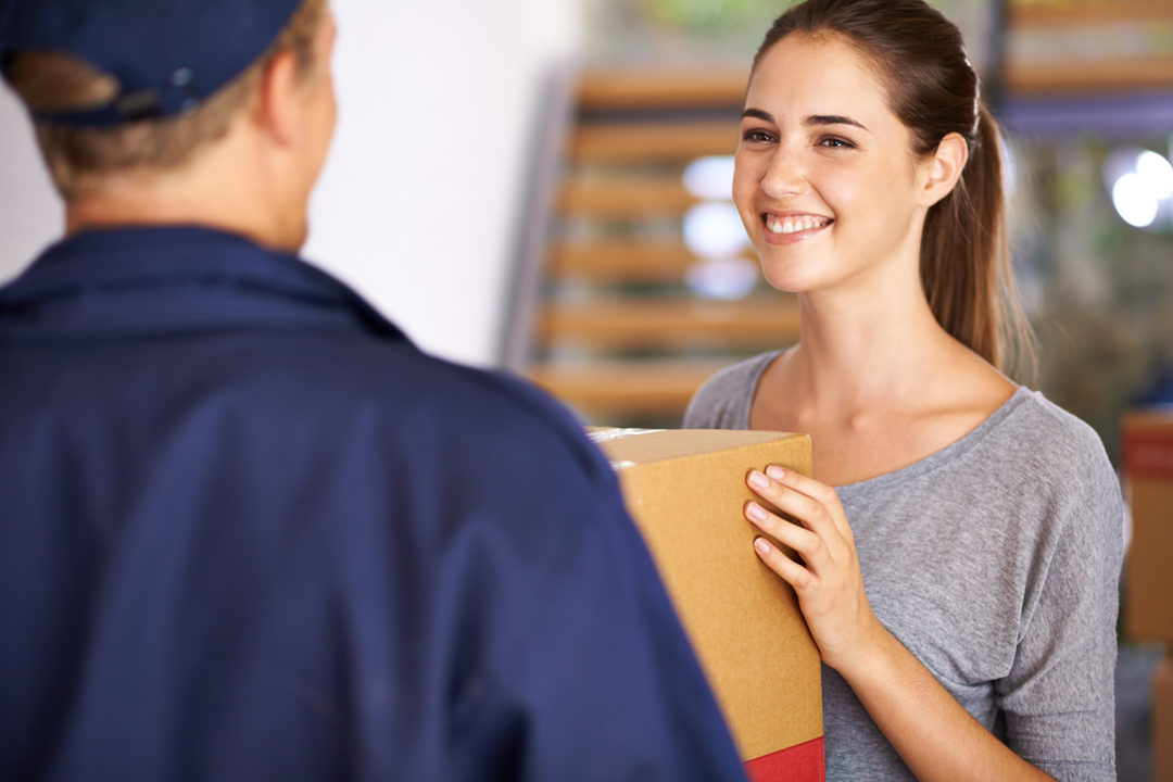 Customer choosing an appliance in the showroom